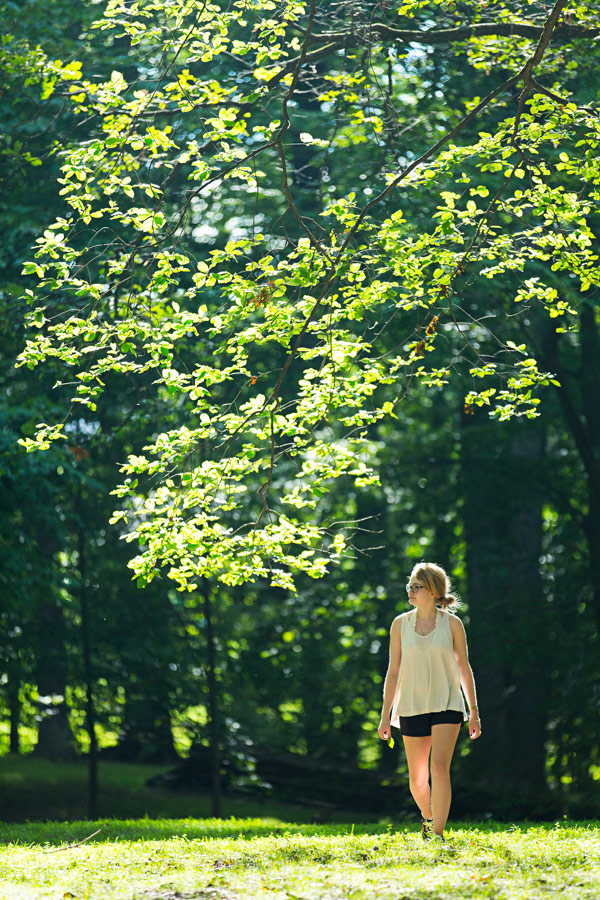 woman walking in the park